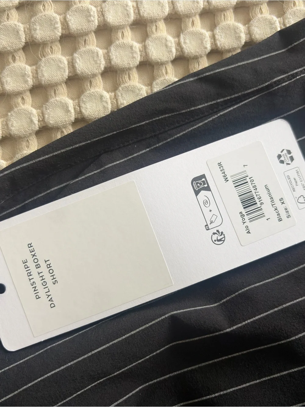 NWT ALO Black Pinstripe Daylight Boxer Shorts